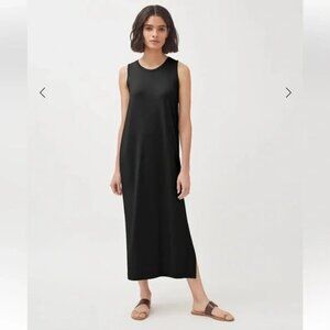 Cuyana Black Drape Back Cotton Dress Travel XS